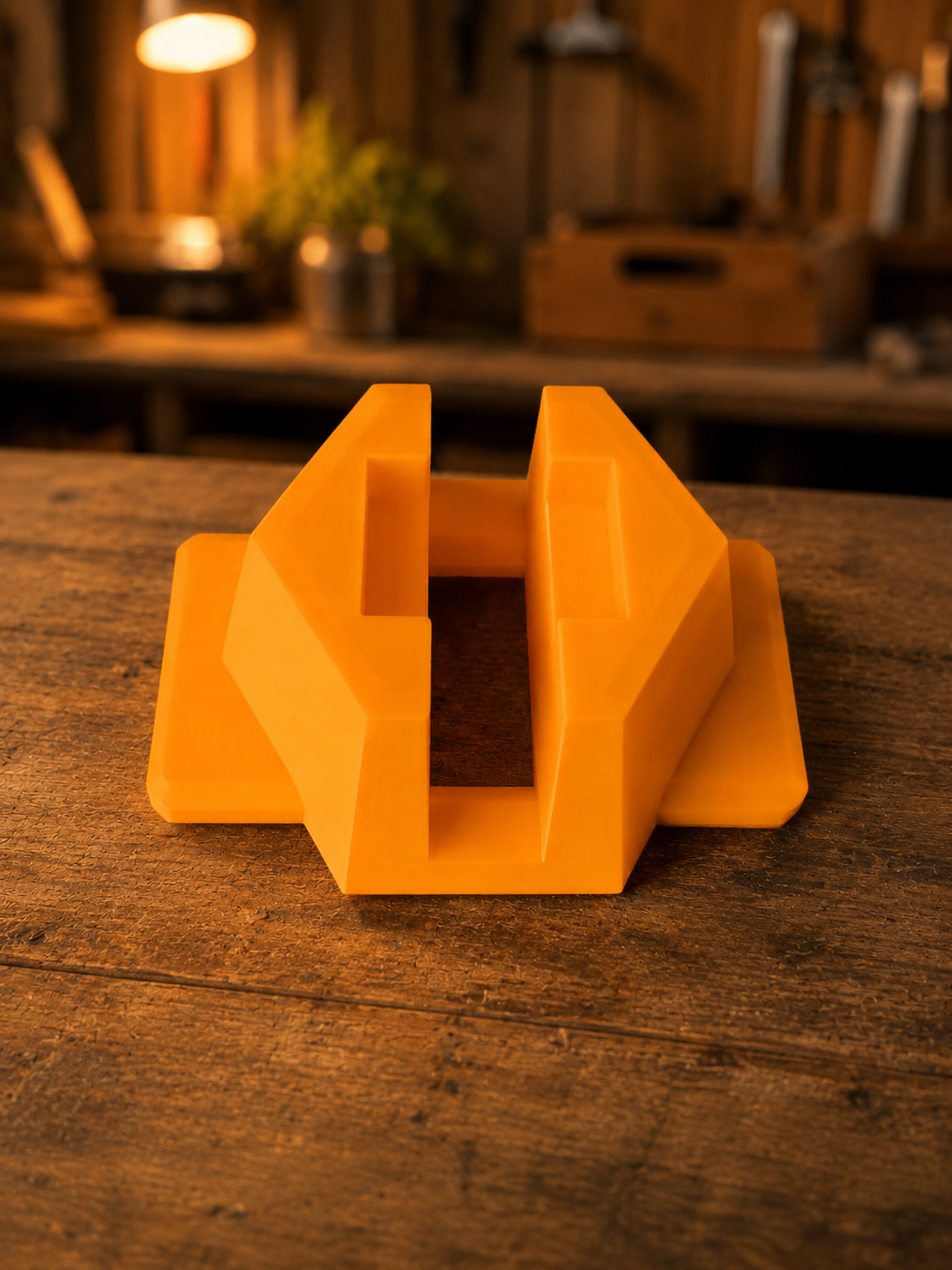 Stuntstep in oranje 3D-geprinte standaard van 3DZaak